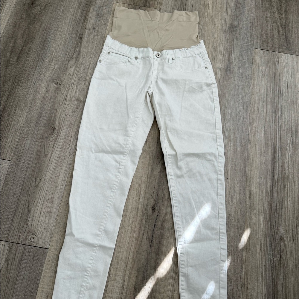 Lilac White Maternity Jeans
